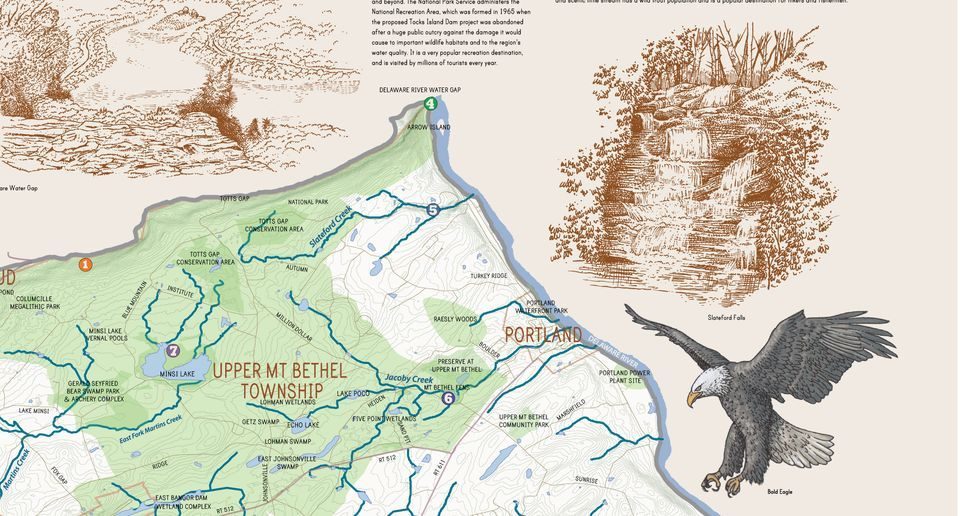 Landmarks and Waterways: Illustrated Maps of the Lehigh and Delaware River Watershed